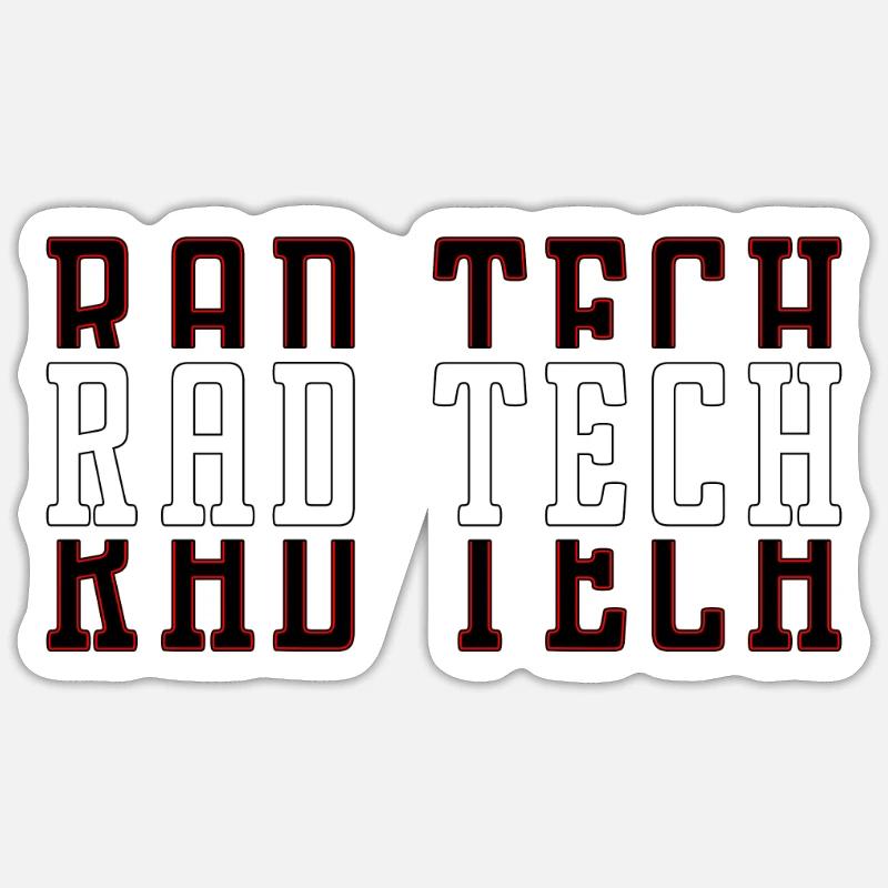 X-ray Tech Rad Tech aime la science Technicien en rayons X Sticker taille S (10 x 10 cm)