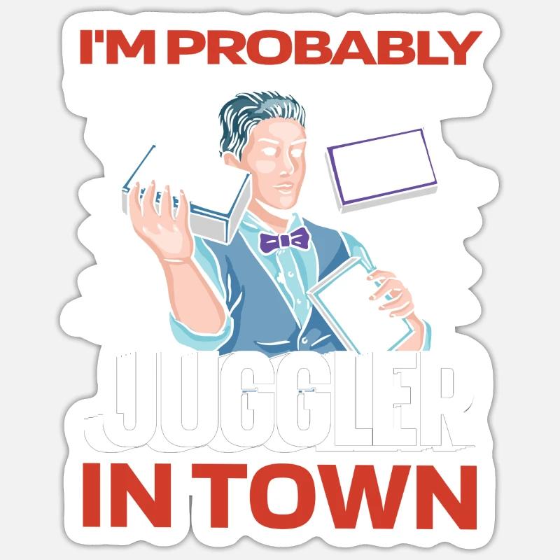 Jongler Jongleur Drôle - Sticker taille S (10 x 10 cm) - blanc mat