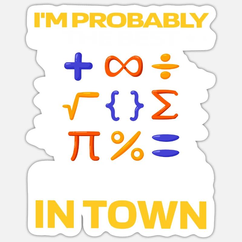 Math Math Drôle - Sticker taille S (10 x 10 cm) - blanc mat