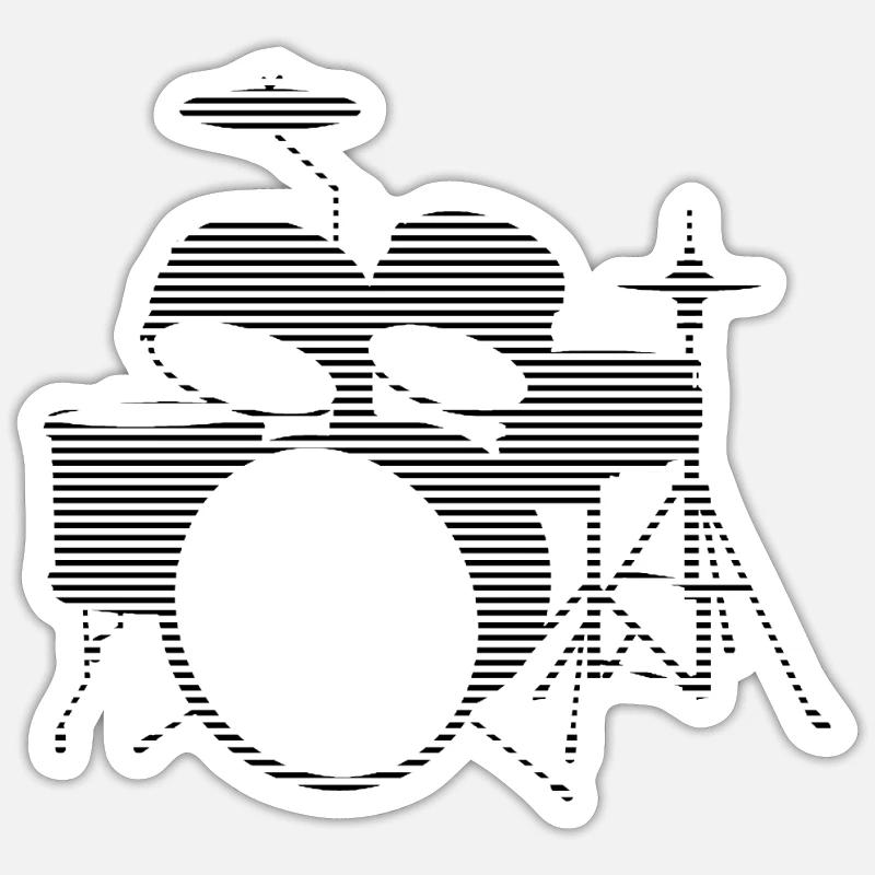 Percussion - Sticker taille S (10 x 10 cm) - blanc mat