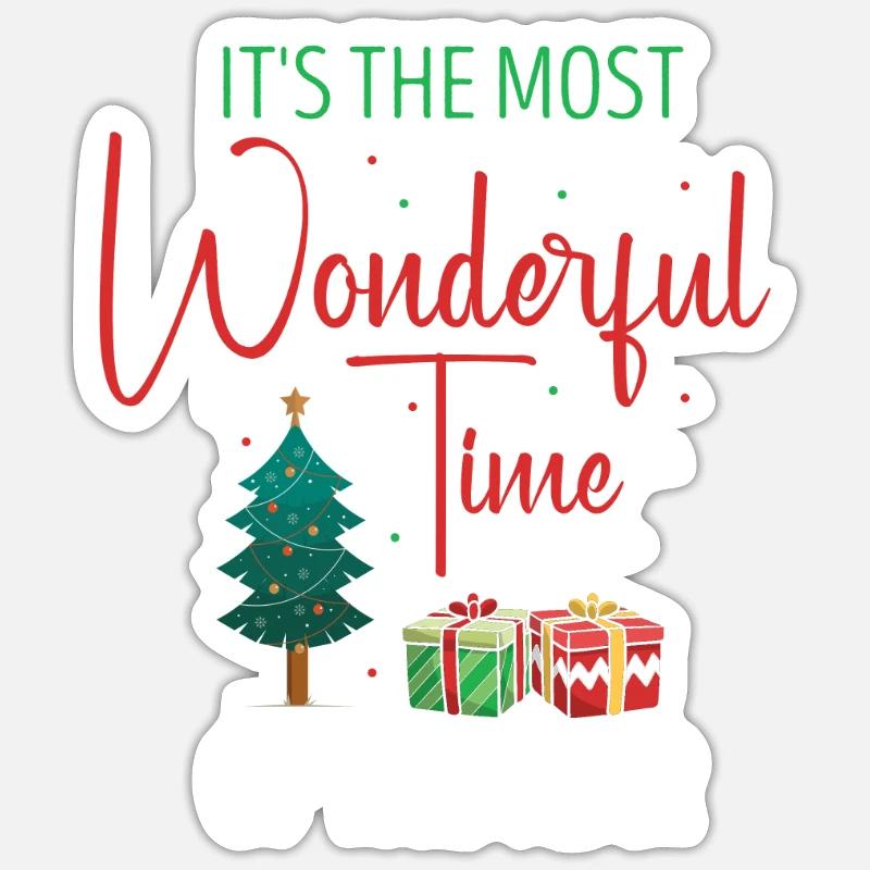 La période la plus merveilleuse de l’année Couples de Noël Sticker taille S (10 x 10 cm)