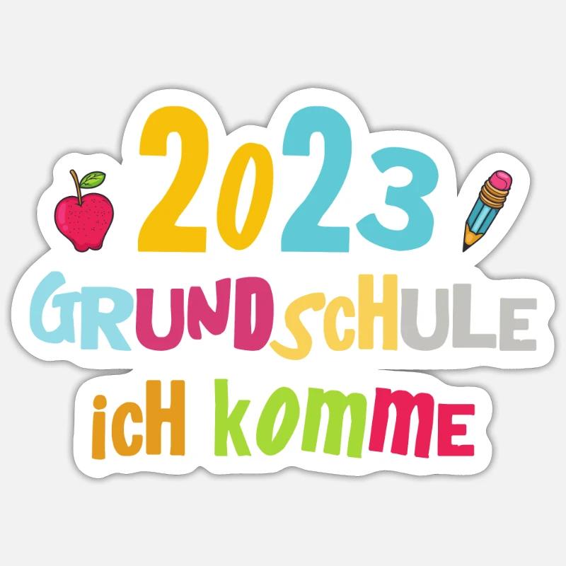 Schulkind 2023 Mädchen Einschulung Erstklässler - Sticker Größe S (10 x 10 cm) - Mattweiß