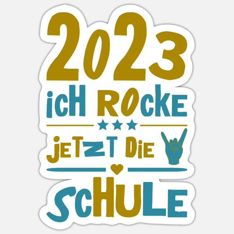 Schulkind 2023 Einschulung Erstklässler Geschenk - Sticker Größe S (10 x 10 cm) - Mattweiß