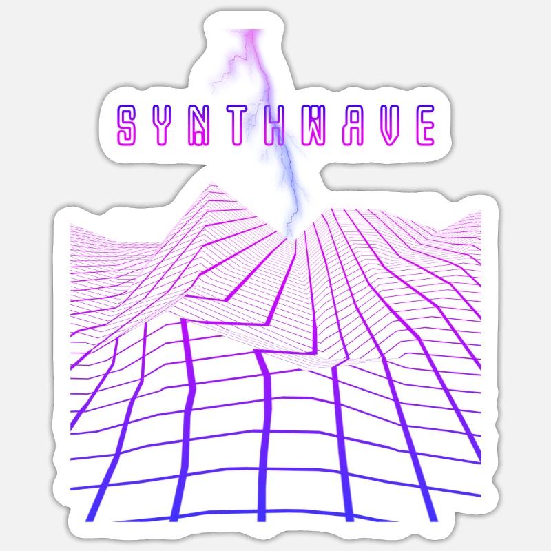 Retrowave Synthwave 80s Design Sticker Größe S (10 x 10 cm)