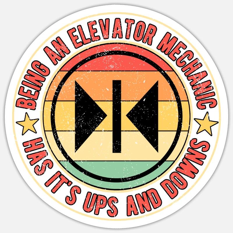 Elevator mechanic Elevator fitter Sticker size S (10 x 10 cm)