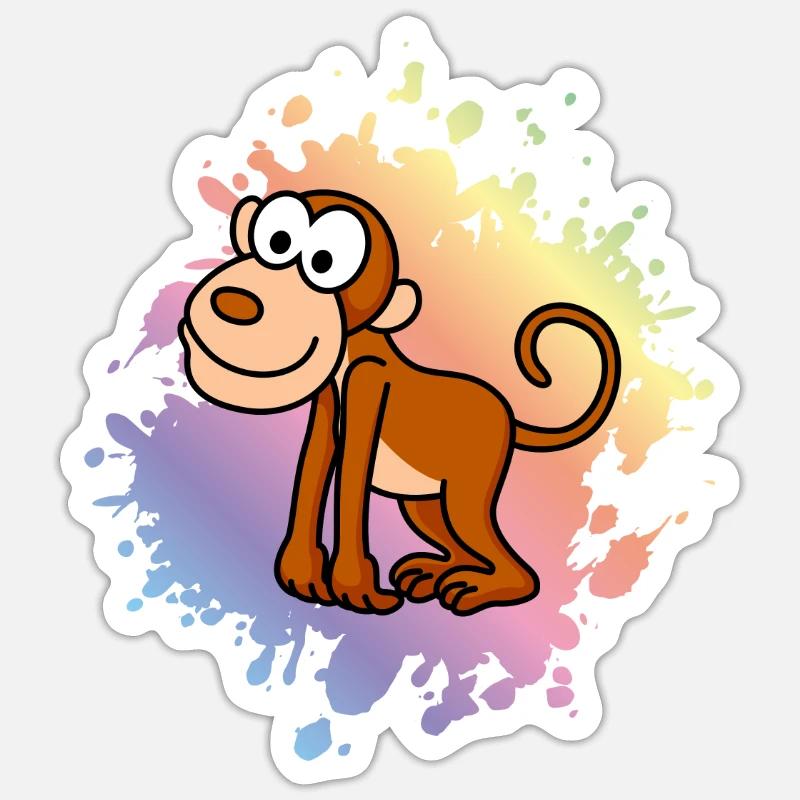 Affe Comic Tier Sticker Größe S (10 x 10 cm)