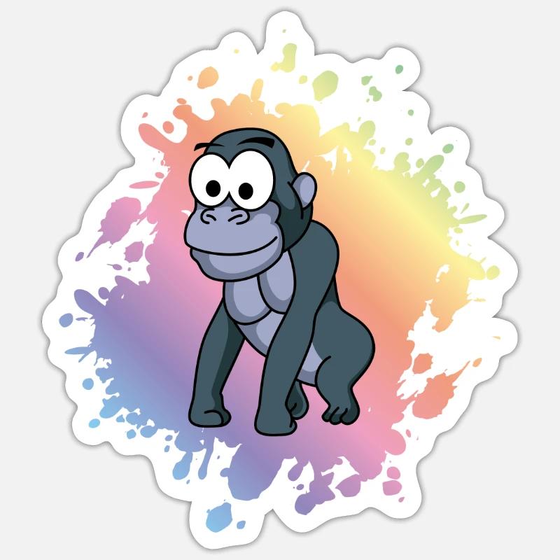 Gorilla Comic - Sticker taille S (10 x 10 cm) - blanc mat