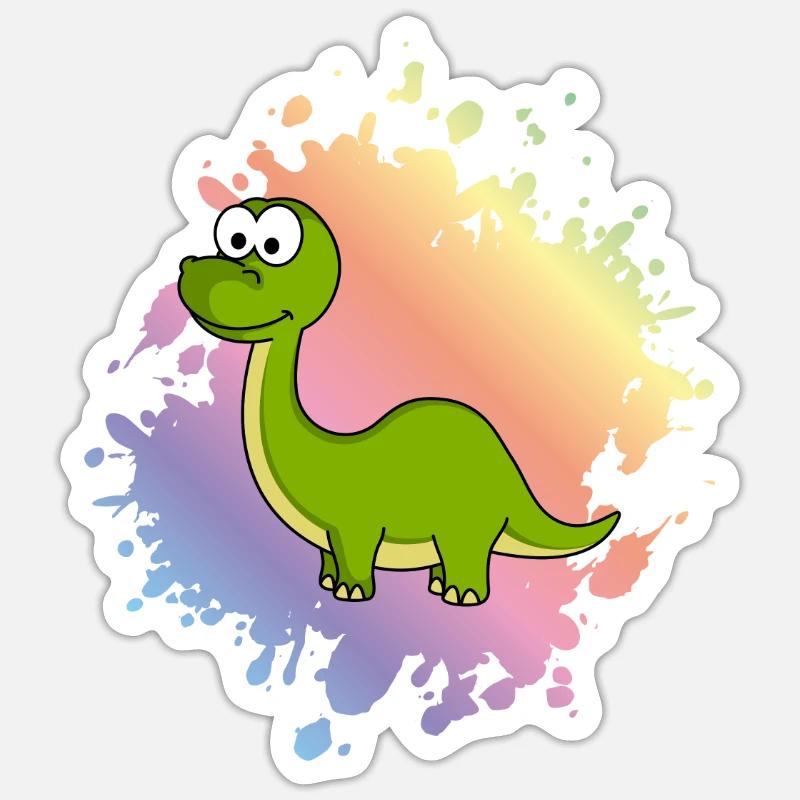 Dinosaur brontosaurus Comic - Sticker size S (10 x 10 cm) - white matte