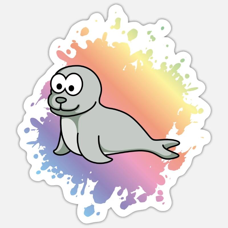 Robbe Tier Comic - Sticker size S (10 x 10 cm) - white matte