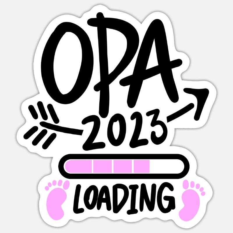 Opa loading 2023 - Opa werden - Bald Opa Sticker Größe S (10 x 10 cm)