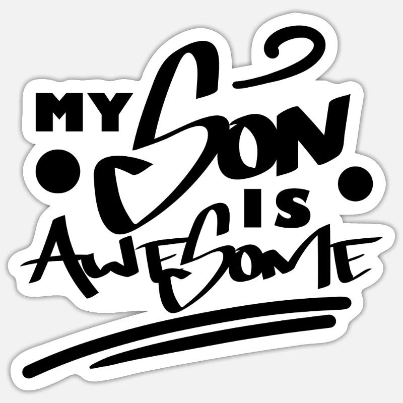 Son Father Gift Idea - Sticker size S (10 x 10 cm) - white matte
