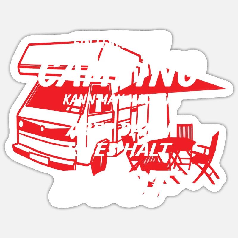 Camper Geschenkidee Camping - Sticker Größe S (10 x 10 cm) - Mattweiß