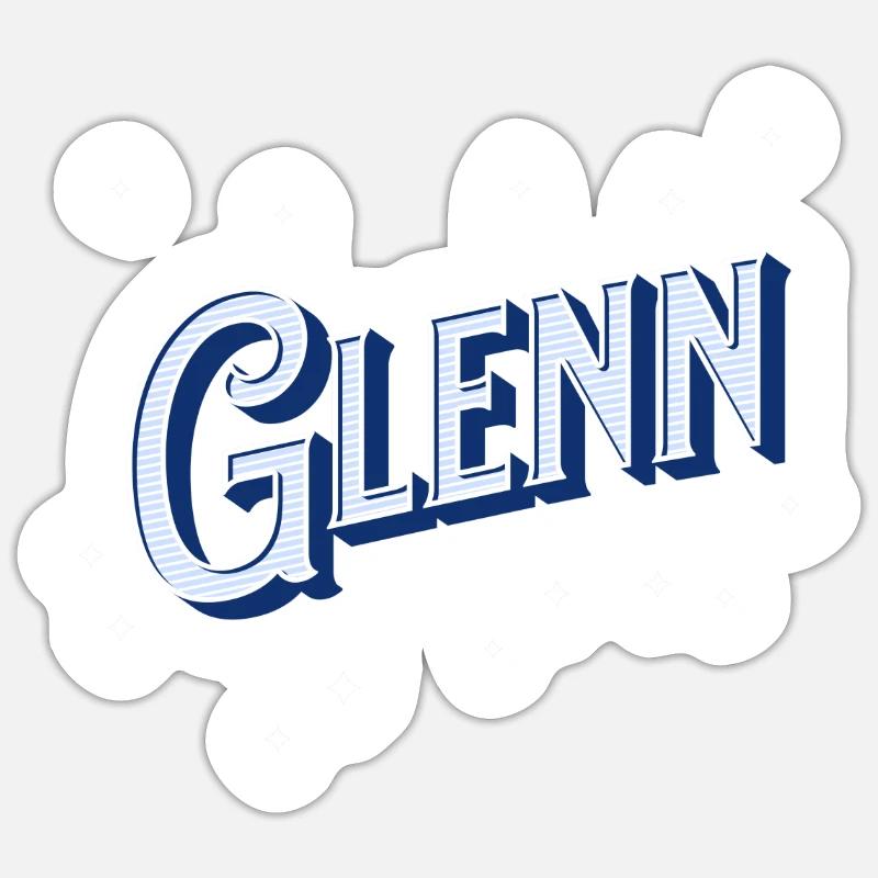 Glenn name personalized - Sticker size S (10 x 10 cm) - white matte