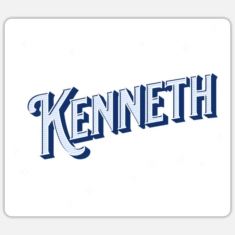 Kenneth name personalized - Sticker size S (10 x 10 cm) - white matte