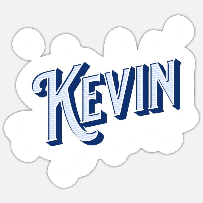 Kevin's name personalized - Sticker size S (10 x 10 cm) - white matte