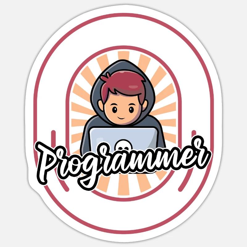 Developer Coder Programmer Funny - Sticker size S (10 x 10 cm) - white matte