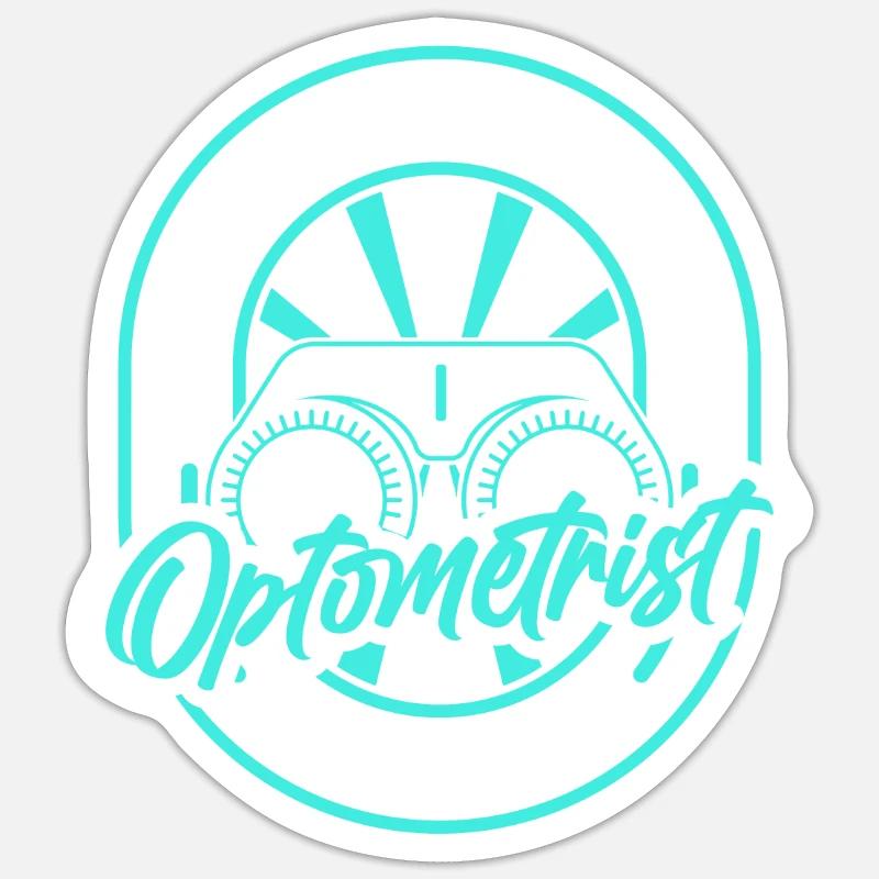 Optiker Augenoptiker Phoropter - Sticker Größe S (10 x 10 cm) - Mattweiß