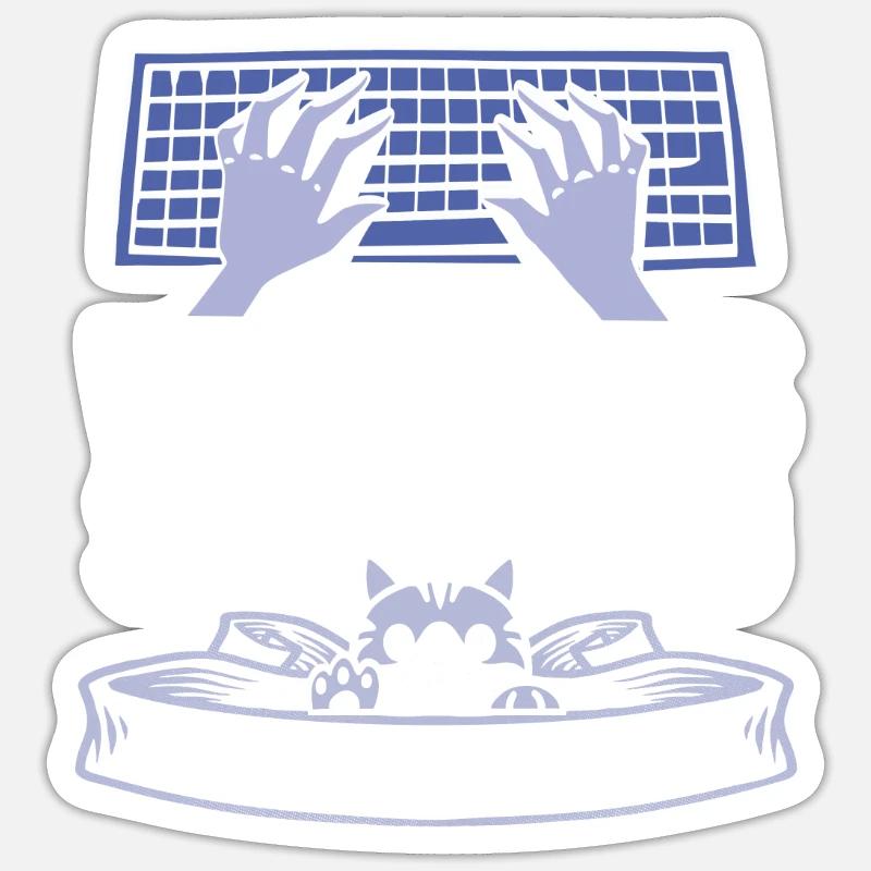 Developer Coder Programmer Cat - Sticker size S (10 x 10 cm) - white matte