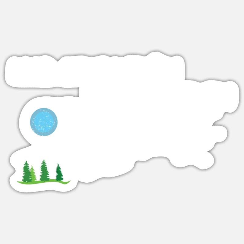 Camper Geschenkidee Camping - Sticker Größe S (10 x 10 cm) - Mattweiß