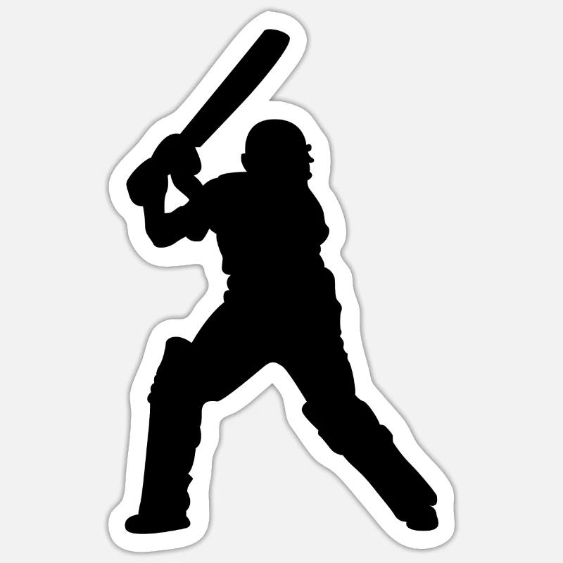 Cricketer - Sticker taille S (10 x 10 cm) - blanc mat