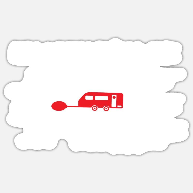 Camper Geschenkidee Camping - Sticker Größe S (10 x 10 cm) - Mattweiß
