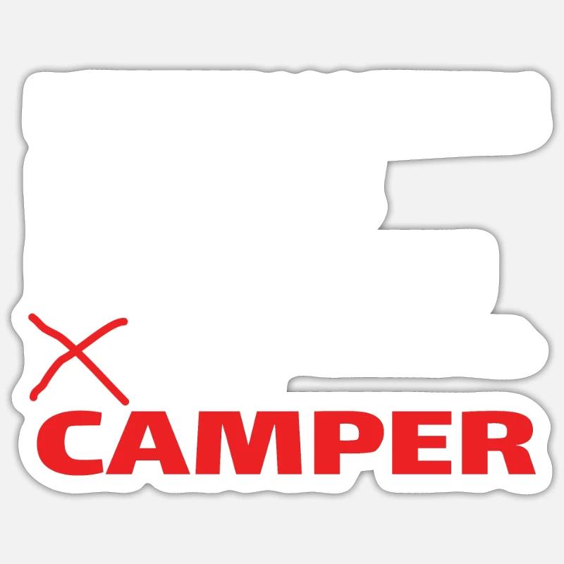 Camper Geschenkidee Camping - Sticker Größe S (10 x 10 cm) - Mattweiß