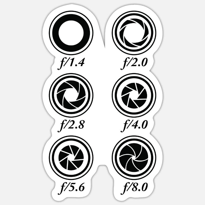 Caméra de réglage d’ouverture Sticker taille S (10 x 10 cm)