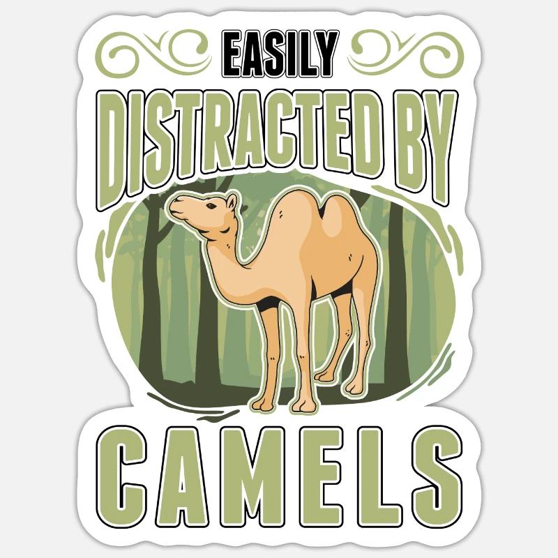 Easily distracted by Camels Großkamel Kamel Sticker Größe S (10 x 10 cm)