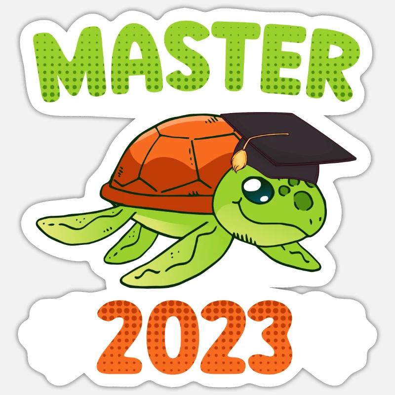 Master 2023 Fin de Master - Sticker taille S (10 x 10 cm) - blanc mat