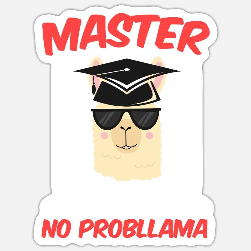 Master 2023 NO Probllama Master Abschluss - Sticker Größe S (10 x 10 cm) - Mattweiß