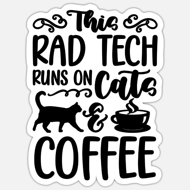This Rad Tech Runs On Radiologist X-ray Technician Sticker Größe S (10 x 10 cm)