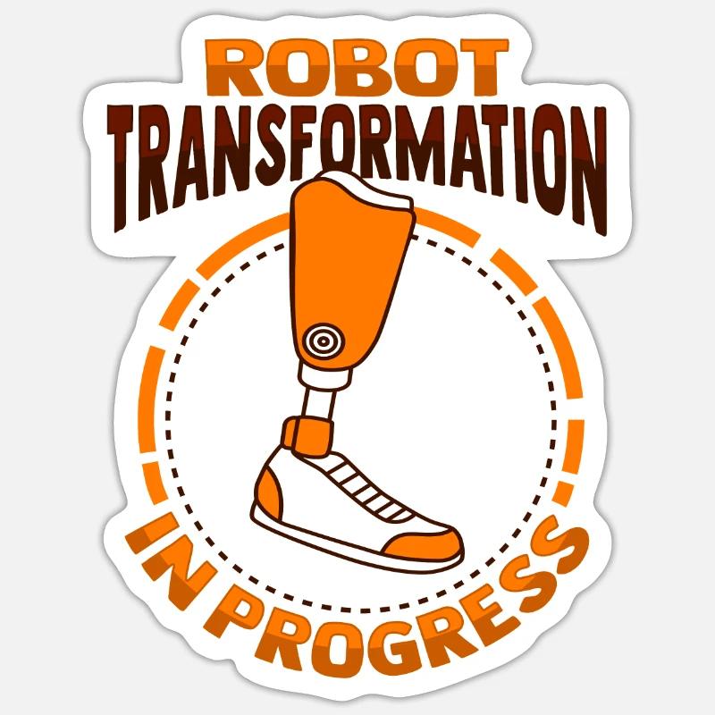 Amputated leg prosthesis Prosthesis Amputation - Sticker size S (10 x 10 cm) - white matte