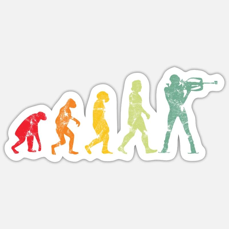 EVOLUTION BIATHLON - Sticker Größe S (10 x 10 cm) - Mattweiß