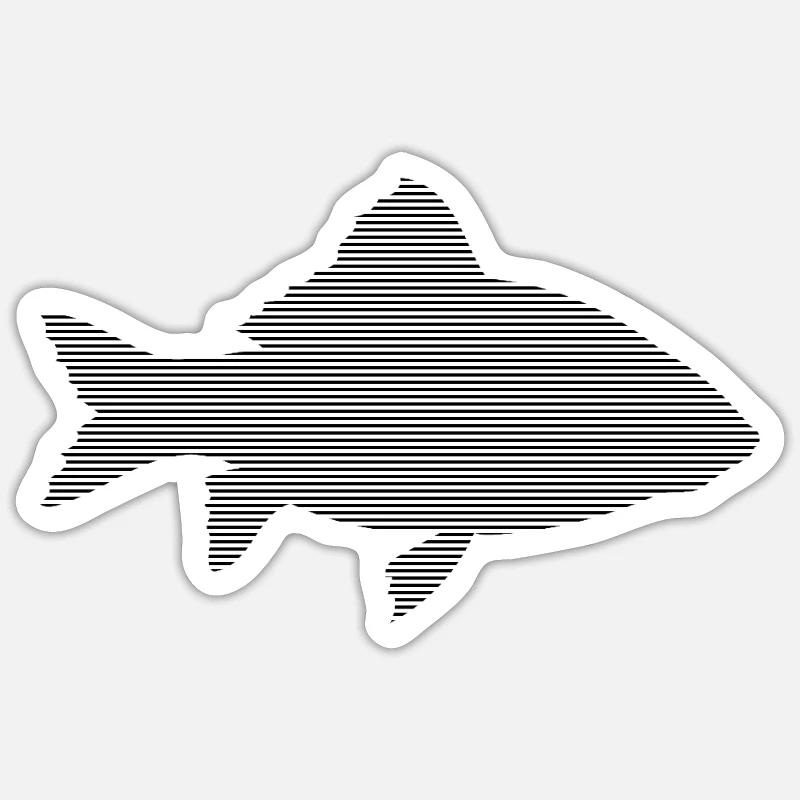 Poisson - Sticker taille S (10 x 10 cm) - blanc mat
