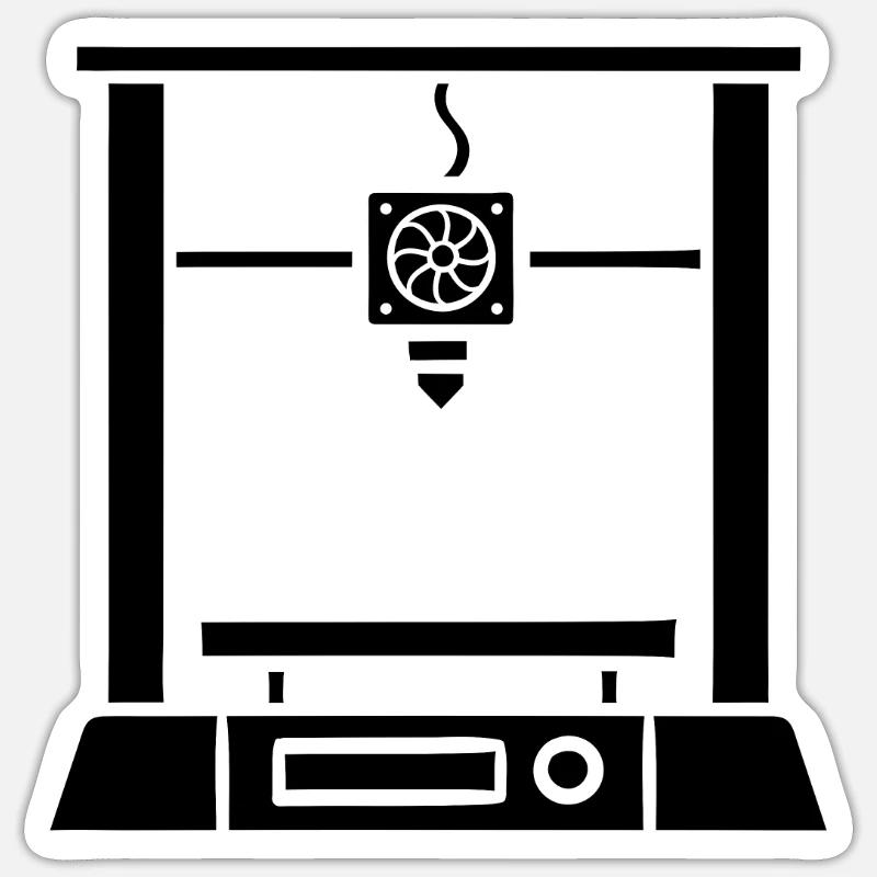 3D printing 3D printer - Sticker size S (10 x 10 cm) - white matte