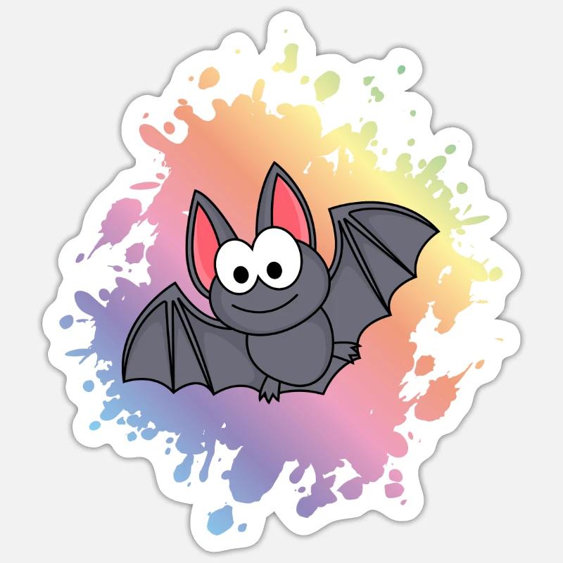 Fledermaus Comic Tier - Sticker Größe S (10 x 10 cm) - Mattweiß