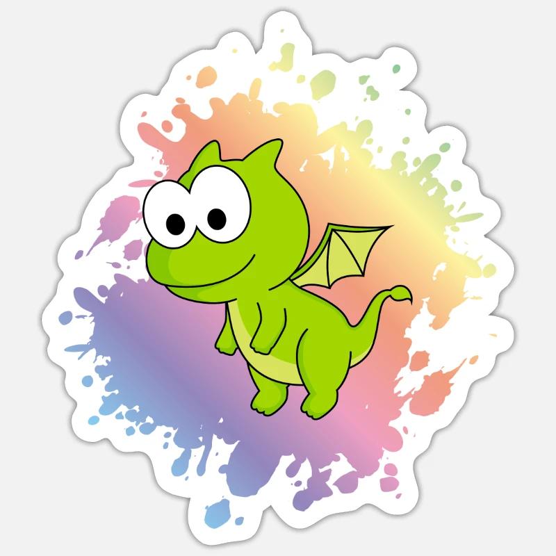 Drache Comic Tier Sticker Größe S (10 x 10 cm)
