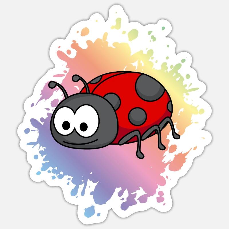 Ladybug Comic Animal - Sticker size S (10 x 10 cm) - white matte