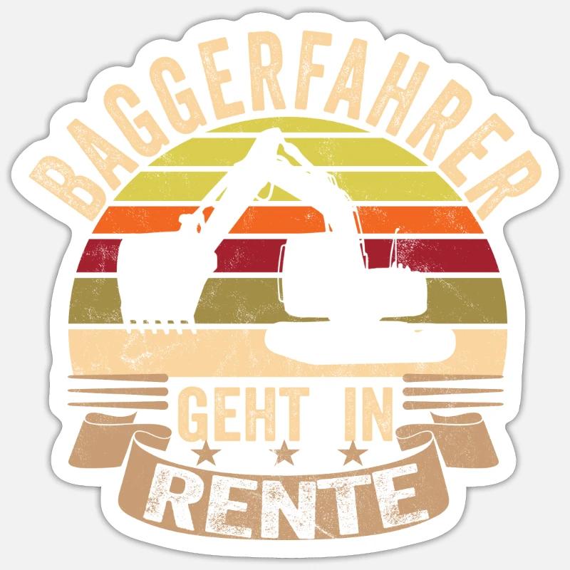 Baggerfahrer Sticker Größe S (10 x 10 cm)