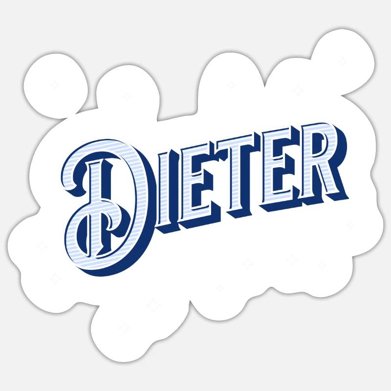 Dieter Name personalized - Sticker size S (10 x 10 cm) - white matte