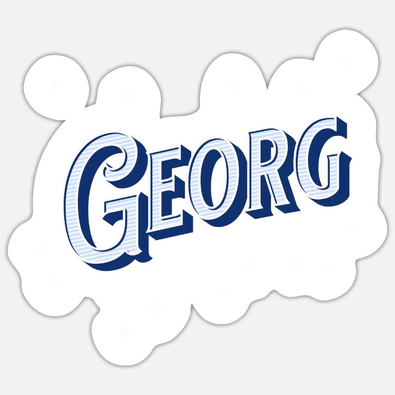 Georg's name personalized - Sticker size S (10 x 10 cm) - white matte