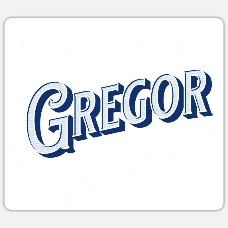 Gregor name personalized - Sticker size S (10 x 10 cm) - white matte