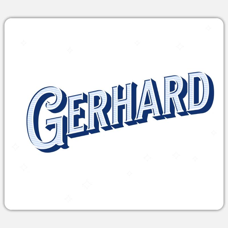 Gerhard's name personalized - Sticker size S (10 x 10 cm) - white matte