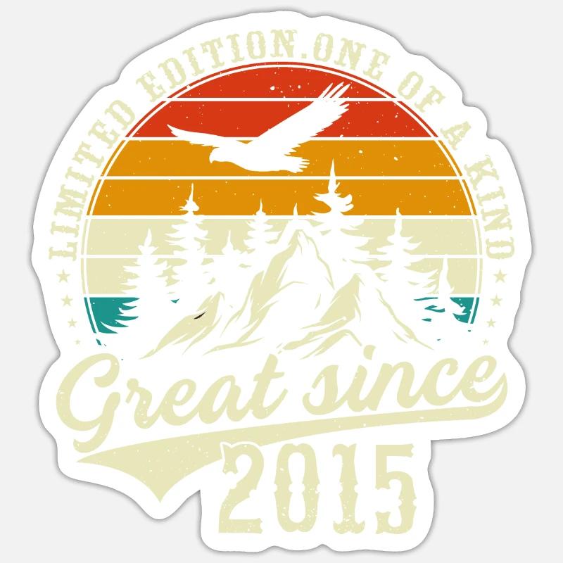 Einzigartig seit 2015 - Sticker Größe S (10 x 10 cm) - Mattweiß