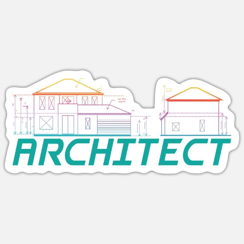 Architect Architect Architecture Building - Sticker size S (10 x 10 cm) - white matte