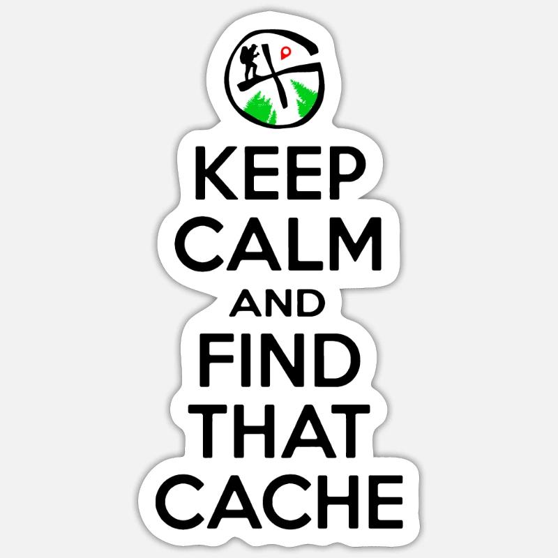 Geocaching - Keep Calm Find That Cache - Geocacher - Sticker size S (10 x 10 cm) - white matte
