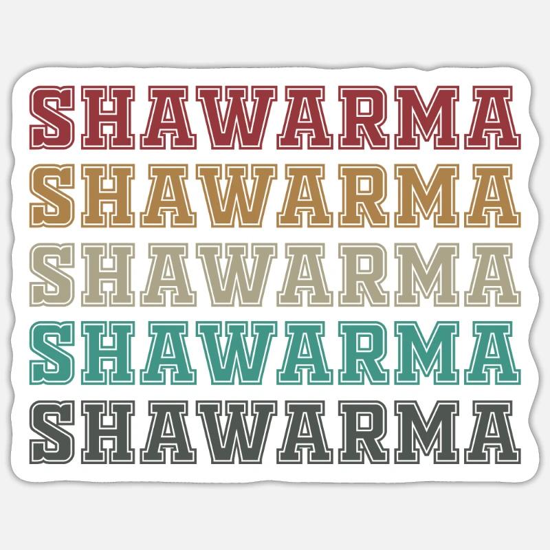 Shawarma - Sticker taille S (10 x 10 cm) - blanc mat