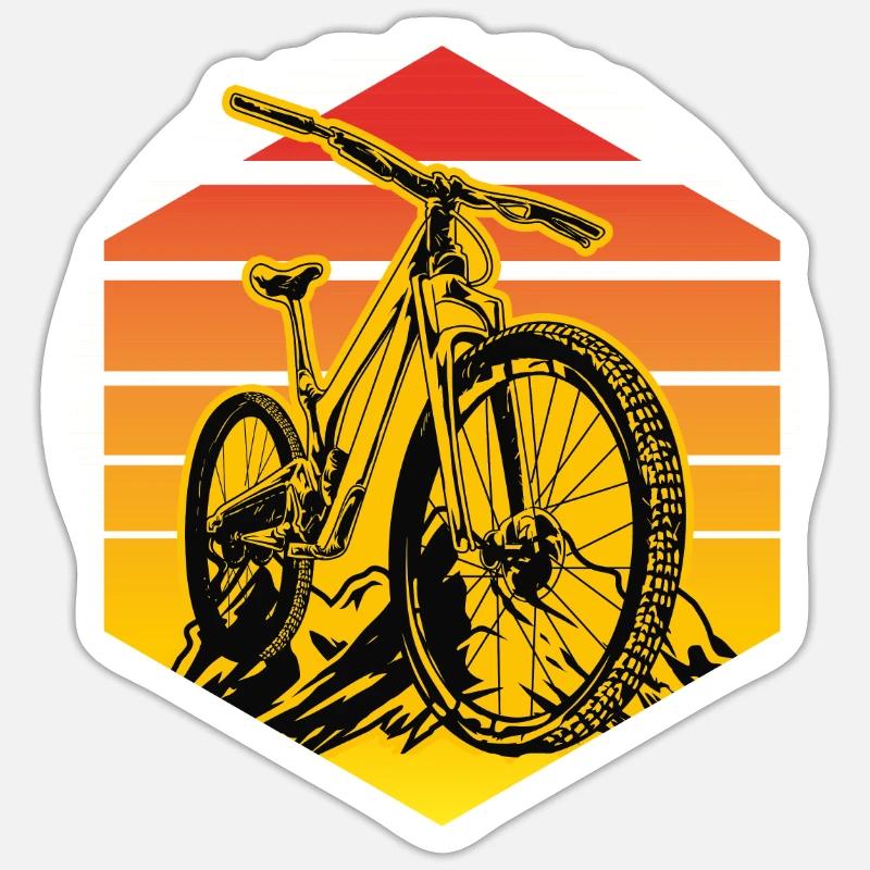 VTT VTT de descente - Sticker taille S (10 x 10 cm) - blanc mat