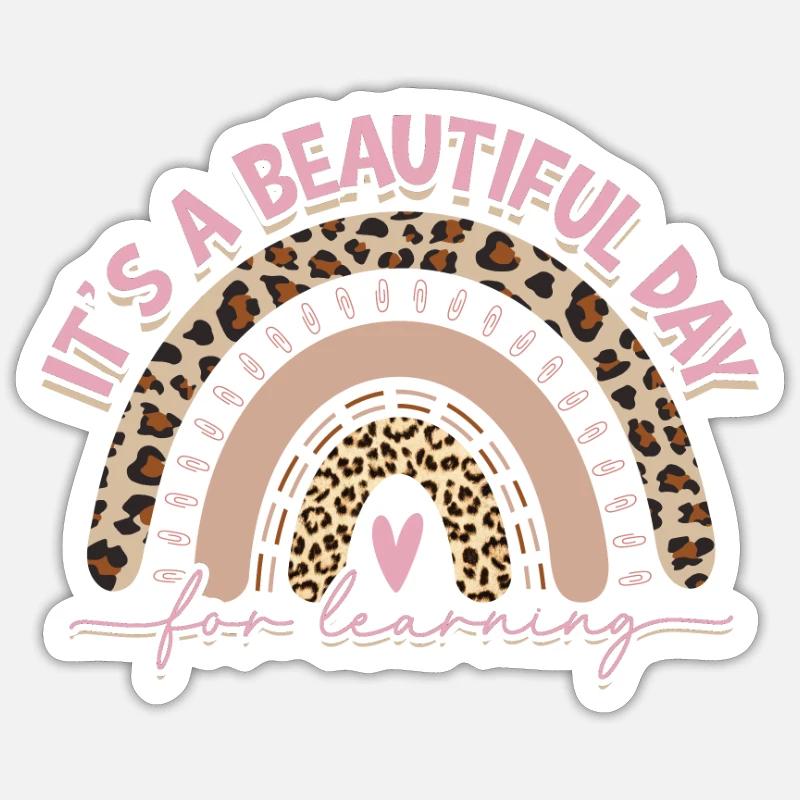 It's a beautiful day for learning - language - Sticker size S (10 x 10 cm) - white matte