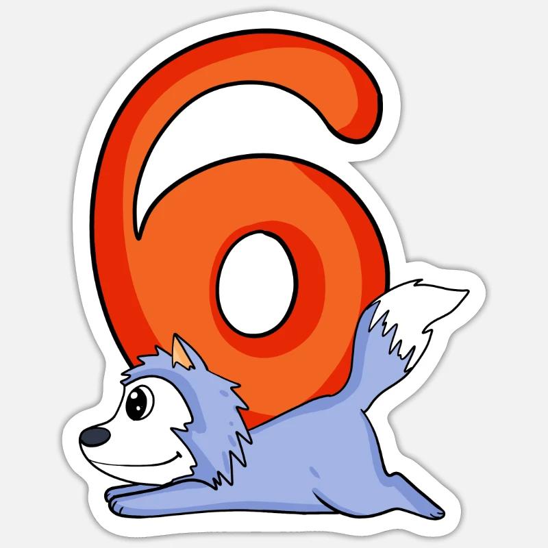6 ans - Sticker taille S (10 x 10 cm) - blanc mat